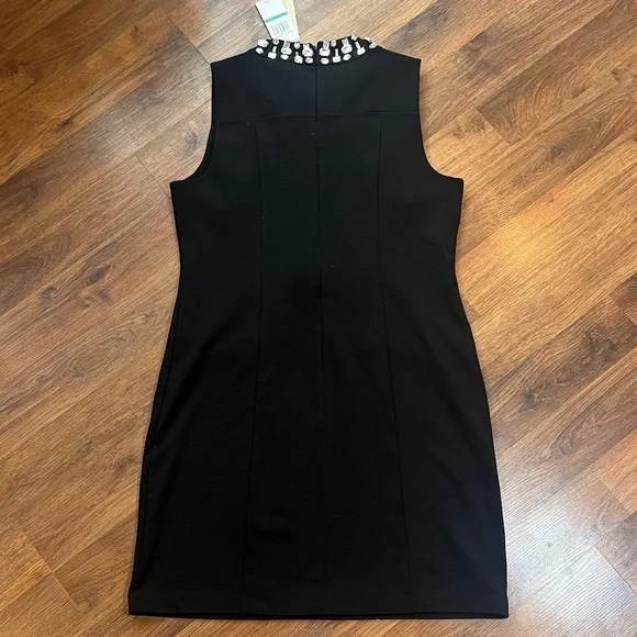 NWT - Michael Kors - Chic Black Sleeveless Dress with Jewel Accents - Picture 11 of 11